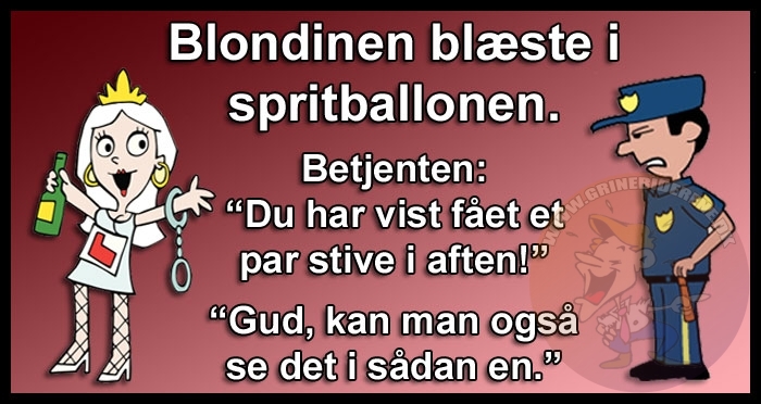 Blondinen blæste i spritballonen