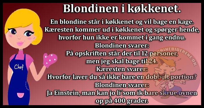 Blondinen i køkkenet