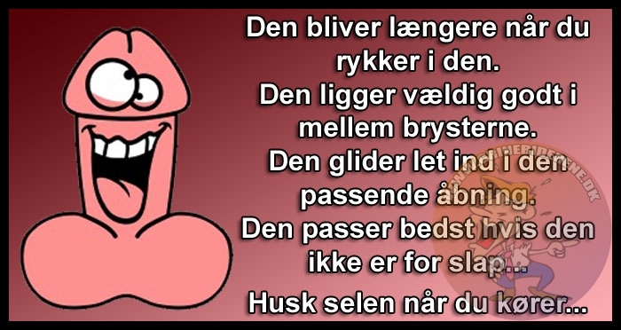 Den bliver længere når du rykker i den, den ligger vældig godt i mellem brysterne