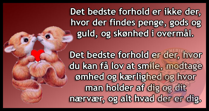Det bedste forhold er ikke der, hvor der findes penge